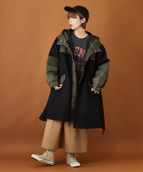 CUBE SUGAR（キューブシュガー）の「メルトン × ナイロンツイル フード