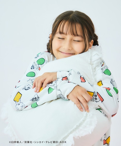 Honeys(ハニーズ)の「クレヨンしんちゃんルームウェア(上下セット)【WEB限定SSサイズ有】(ルームウェア/パジャマ・レディース・ホワイト/ミント/ラベンダー/杢グレー・S/M/L)」の8枚目の写真