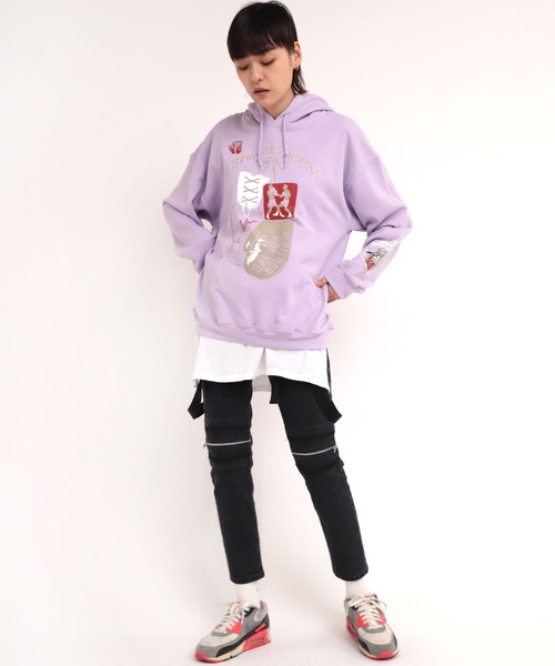 RNA（アールエヌエー）の「M1791 ガレージボクサープリントパーカー（パーカー・レディース・ブラック/モスグリーン/ラベンダー・MEDIUM）」の8枚目の写真