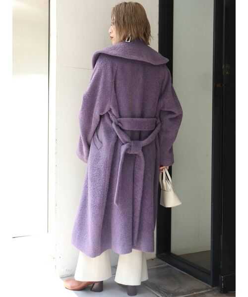 MURUA（ムルーア）の「ビッグカラーマキシコート（ステンカラーコート・レディース・パープル/ブラウン・1/2）」の5枚目の写真