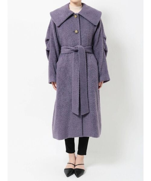 MURUA（ムルーア）の「ビッグカラーマキシコート（ステンカラーコート・レディース・パープル/ブラウン・1/2）」の13枚目の写真