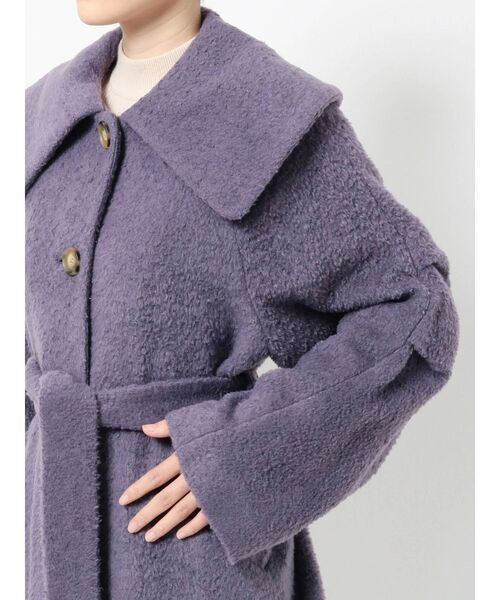 MURUA（ムルーア）の「ビッグカラーマキシコート（ステンカラーコート・レディース・パープル/ブラウン・1/2）」の6枚目の写真