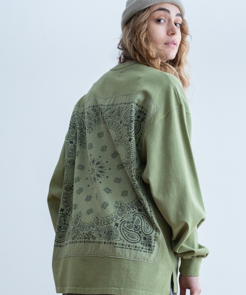 HAV-A-HANK（ハバハンク ）の「Universal Style Wear×HAV-A-HANK ハバハンク ロンT（Tシャツ/カットソー・メンズ・グレー/ホワイト/ワイン/ブラック/バーガンディー/カーキ・X-LARGE/MEDIUM/LARGE）」の4枚目の写真