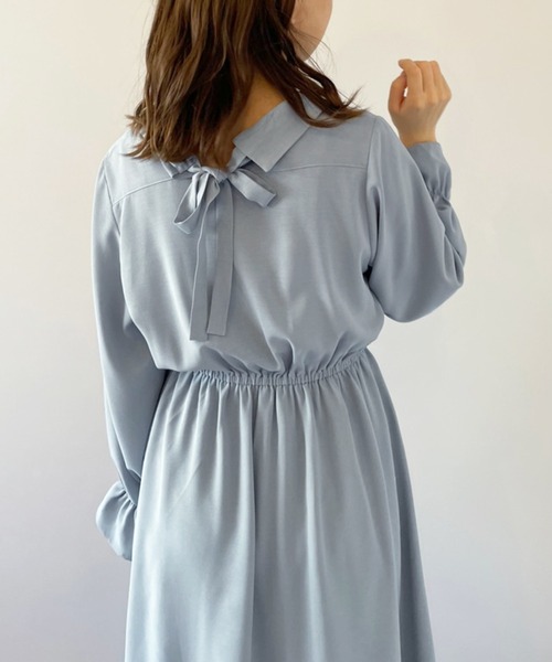 OLIVE des OLIVE（オリーブデオリーブ）の「【WEB限定】BACKリボン開襟長袖ワンピース（ワンピース・レディース・サックスブルー/ボルドー/ブラック/グリーン・FREE）」の7枚目の写真