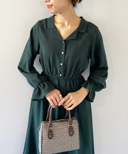 OLIVE des OLIVE（オリーブデオリーブ）の「【WEB限定】BACKリボン開襟長袖ワンピース（ワンピース・レディース・サックスブルー/ボルドー/ブラック/グリーン・FREE）」の10枚目の写真