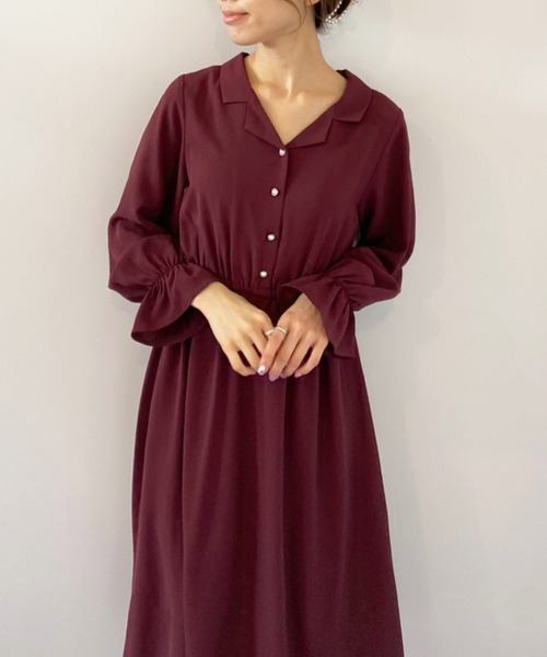 OLIVE des OLIVE（オリーブデオリーブ）の「【WEB限定】BACKリボン開襟長袖ワンピース（ワンピース・レディース・サックスブルー/ボルドー/ブラック/グリーン・FREE）」の13枚目の写真