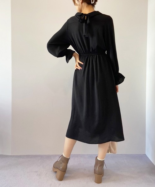 OLIVE des OLIVE（オリーブデオリーブ）の「【WEB限定】BACKリボン開襟長袖ワンピース（ワンピース・レディース・サックスブルー/ボルドー/ブラック/グリーン・FREE）」の16枚目の写真