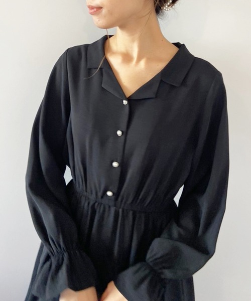 OLIVE des OLIVE（オリーブデオリーブ）の「【WEB限定】BACKリボン開襟長袖ワンピース（ワンピース・レディース・サックスブルー/ボルドー/ブラック/グリーン・FREE）」の17枚目の写真