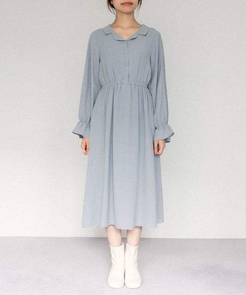 OLIVE des OLIVE（オリーブデオリーブ）の「【WEB限定】BACKリボン開襟長袖ワンピース（ワンピース・レディース・サックスブルー/ボルドー/ブラック/グリーン・FREE）」の19枚目の写真