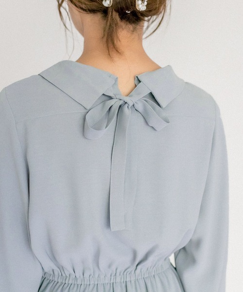 OLIVE des OLIVE（オリーブデオリーブ）の「【WEB限定】BACKリボン開襟長袖ワンピース（ワンピース・レディース・サックスブルー/ボルドー/ブラック/グリーン・FREE）」の22枚目の写真