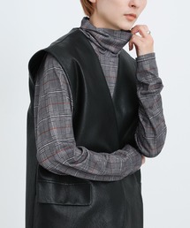 2021 AW タートルネックチェック柄トップス