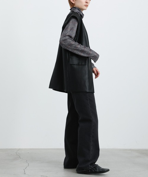select MOCA(セレクトモカ)の「2021 AW タートルネックチェック柄トップス(Tシャツ/カットソー・レディース・ブラック/サックスブルー/グリーン・FREE)」の5枚目の写真