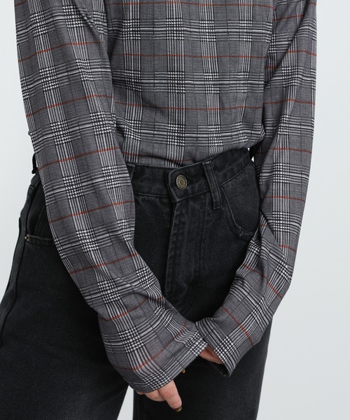 select MOCA(セレクトモカ)の「2021 AW タートルネックチェック柄トップス(Tシャツ/カットソー・レディース・ブラック/サックスブルー/グリーン・FREE)」の13枚目の写真