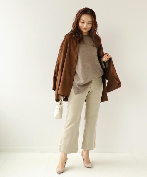 Simplicite（サンプリシテ）の「カシミール ウールチュニックプルオーバー◆（ニット/セーター・レディース・ブラウン/ベージュ/グリーン・FREE）」の9枚目の写真