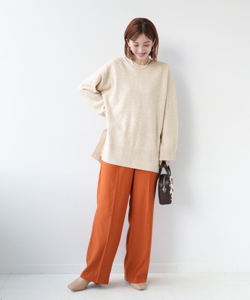 Simplicite（サンプリシテ）の「カシミール ウールチュニックプルオーバー◆（ニット/セーター・レディース・ブラウン/ベージュ/グリーン・FREE）」の14枚目の写真