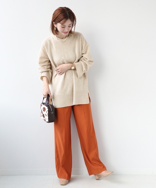 Simplicite（サンプリシテ）の「カシミール ウールチュニックプルオーバー◆（ニット/セーター・レディース・ブラウン/ベージュ/グリーン・FREE）」の5枚目の写真