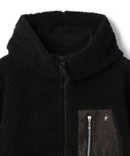 schott(ショット)の「LEATHER POCKET PILE JACKET/レザー ポケットパイル ジャケット(ブルゾン・メンズ・ホワイト/ブラック/オリーブ・MEDIUM/LARGE/X-LARGE/XX-LARGE)」の5枚目の写真