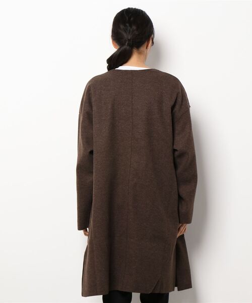 Samansa Mos2 blue（サマンサモスモスブルー）の「ダブルフェイストッパーコート（ノーカラーコート・レディース・ベージュ/グレー/ブラウン・ﾌﾘ-）」の5枚目の写真