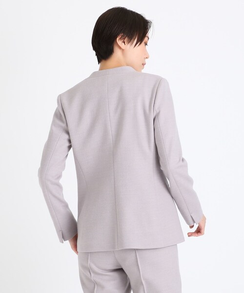 INDIVI（インディヴィ）の「◇【ウール100%/日本製】ノーカラー