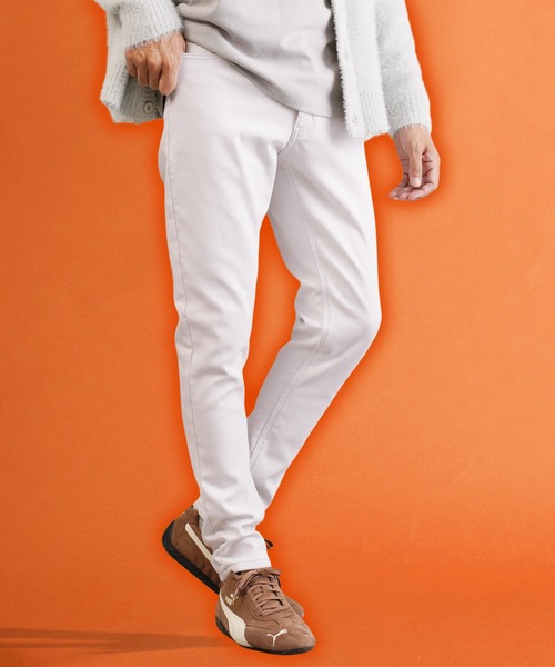 roshell（ロシェル）の「【暖かい・スリム・伸びる】裏起毛 ストレッチ スリムパンツ（その他パンツ・メンズ・ホワイト/ブラック/ベージュ/ネイビー/グレー/インディゴブルー/ライトインディゴブルー/ワンウォッシュ/グレイッシュベージュ/ブラウン/ブルー系その他・SMALL/MEDIUM/LARGE/X-LARGE）」の2枚目の写真