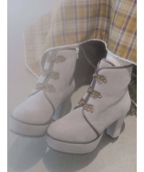 merry jenny（メリージェニー）の「チャイナブーツ（ブーツ・レディース・ブラック/ベージュ/ブルー・MEDIUM/LARGE）」の2枚目の写真