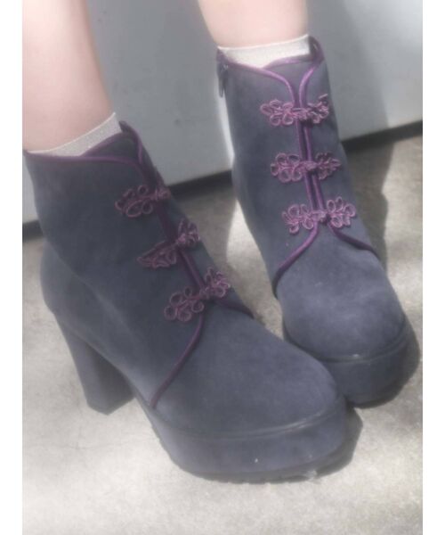 merry jenny（メリージェニー）の「チャイナブーツ（ブーツ・レディース・ブラック/ベージュ/ブルー・MEDIUM/LARGE）」の3枚目の写真