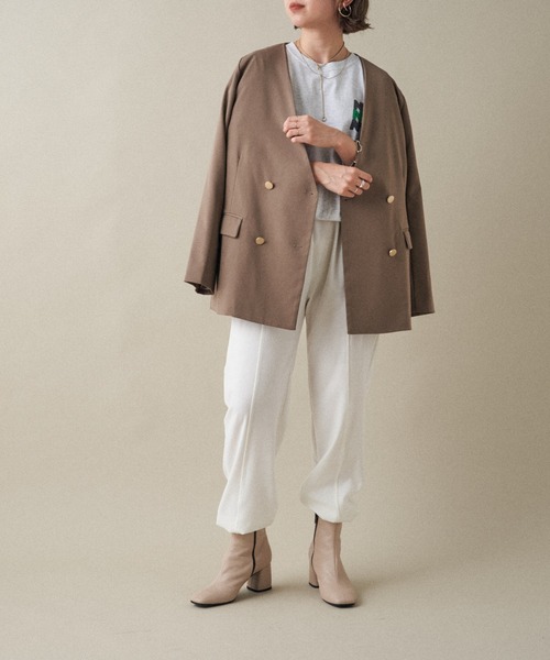 Omekashi（オメカシ）の「ジャージジョガーパンツ（スウェットパンツ・レディース・ブラック/アイボリー/オフホワイト・FREE）」の21枚目の写真