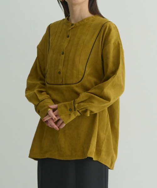 Shelly island（シェリーアイランド）の「配色ブザムバンドカラーシャツ（シャツ/ブラウス・レディース・ホワイト/マスタード・M）」の22枚目の写真