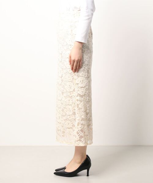 flower（フラワー）の「ウォームレーススカート（スカート・レディース・ブラウン/アイボリー・FREE）」の6枚目の写真