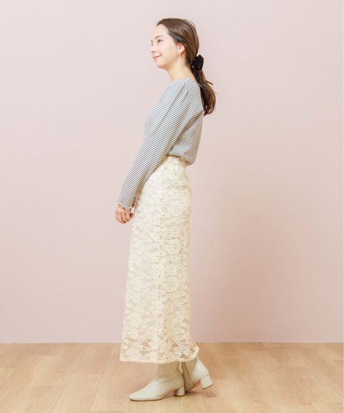 flower（フラワー）の「ウォームレーススカート（スカート・レディース・ブラウン/アイボリー・FREE）」の18枚目の写真