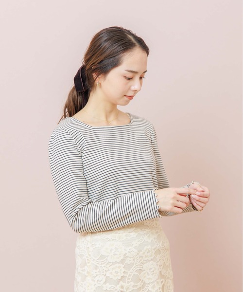 flower（フラワー）の「ウォームレーススカート（スカート・レディース・ブラウン/アイボリー・FREE）」の5枚目の写真