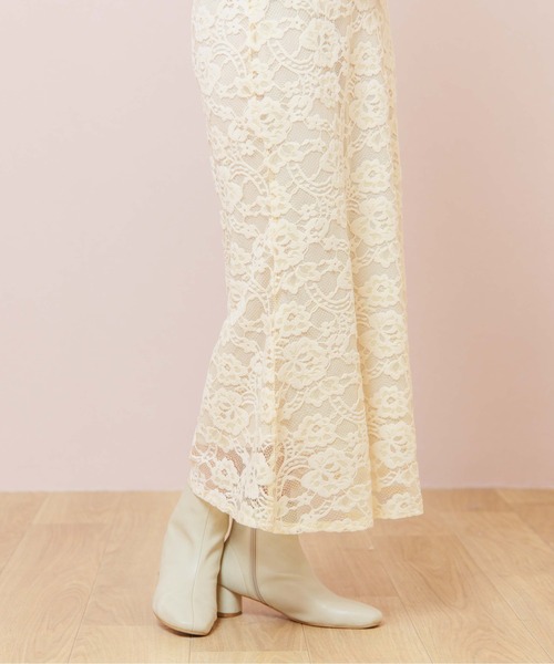 flower（フラワー）の「ウォームレーススカート（スカート・レディース・ブラウン/アイボリー・FREE）」の9枚目の写真