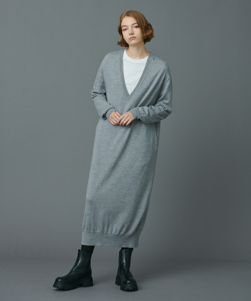 N.O.R.C（ノーク）の「ディープＶネックニットワンピース（ワンピース・レディース・ライトグレー/ブラック/トップグレー/ブラウン・S/M）」の5枚目の写真