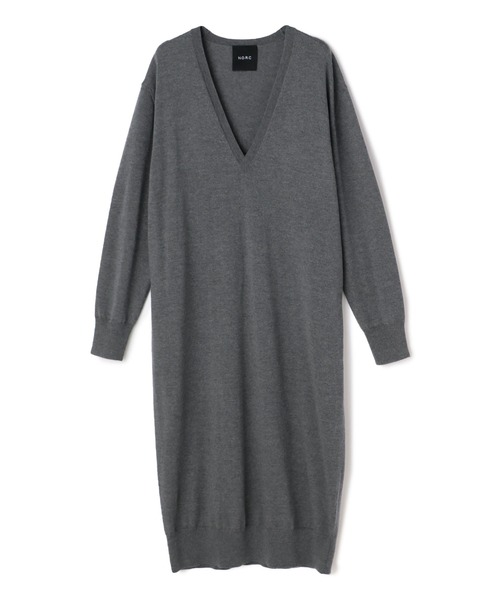 N.O.R.C（ノーク）の「ディープＶネックニットワンピース（ワンピース・レディース・ライトグレー/ブラック/トップグレー/ブラウン・S/M）」の4枚目の写真