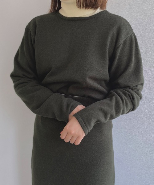 omom sot（オムオムソット）の「ニットカーディガン 2way リボン付き omom sot（カーディガン/ボレロ・レディース・ブラック/ダークグリーン・M）」の10枚目の写真