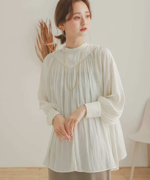 SENSE OF PLACE by URBAN RESEARCH（センスオブプレイスバイアーバンリサーチ）の「長袖ブラウス（シャツ/ブラウス・レディース・アイボリー・ONE）」の2枚目の写真