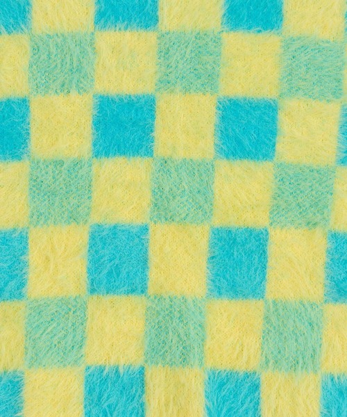 PUNYUS（プニュズ）の「ブロックチェック半袖ニット（ニット/セーター・レディース・ブラック/ブルー/グリーン・1/2/4/3）」の5枚目の写真