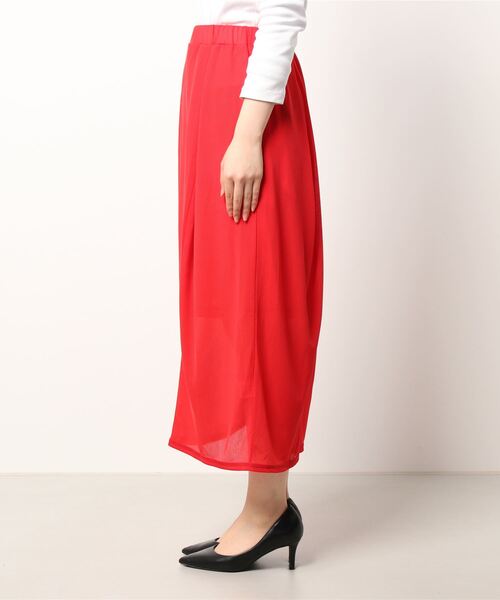 note et silence (ノートエシロンス)の「◇【 AMB100貨 】シアー リブコクーンスカート(スカート・レディース・レッド・FREE)」の4枚目の写真