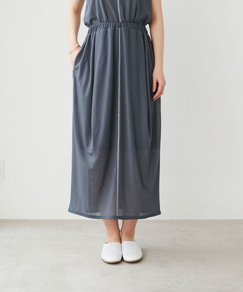 note et silence (ノートエシロンス)の「◇【 AMB100貨 】シアー リブコクーンスカート(スカート・レディース・レッド・FREE)」の10枚目の写真