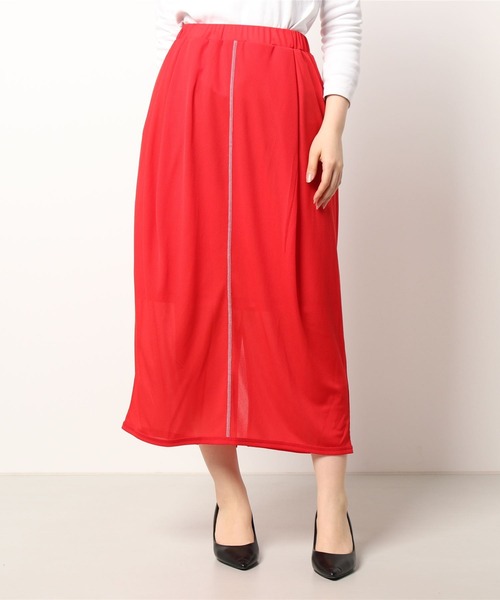 note et silence (ノートエシロンス)の「◇【 AMB100貨 】シアー リブコクーンスカート(スカート・レディース・レッド・FREE)」の13枚目の写真