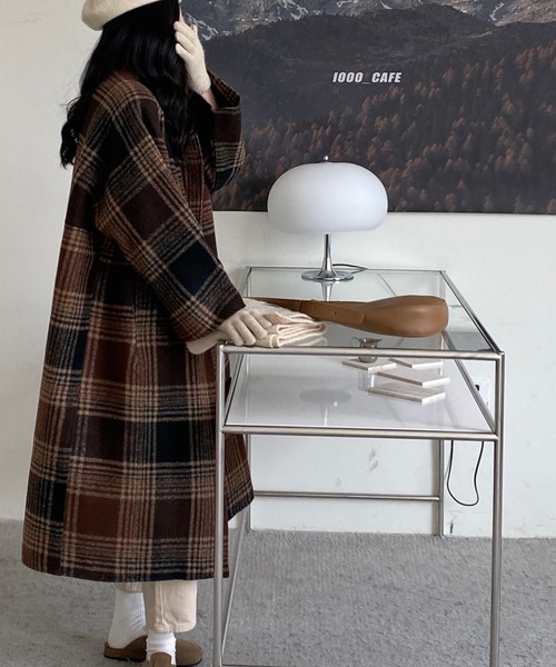 専用♡新品未使用♡EMMEL REFINES チェック柄コート セール】千鳥チェックチェスターコート【洗える】（チェスターコート