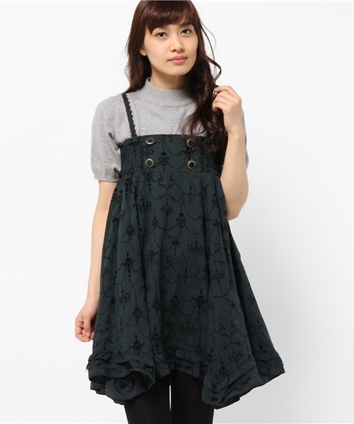 axes femme（アクシーズファム）の「フロッキー２ｗａｙｓｋ（スカート・レディース・ピンク/ネイビー/ダークグリーン・MEDIUM）」の2枚目の写真