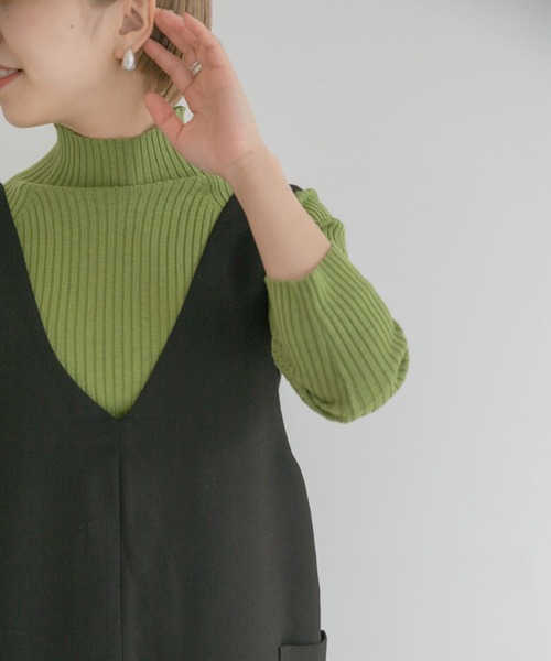 ITEMS URBANRESEARCH（アイテムズ アーバンリサーチ）の「モチモチハイネックリブニット（ニット/セーター・レディース・チャコールグレー/ベージュ/グレー/ブルー/グリーン・FREE）」の5枚目の写真