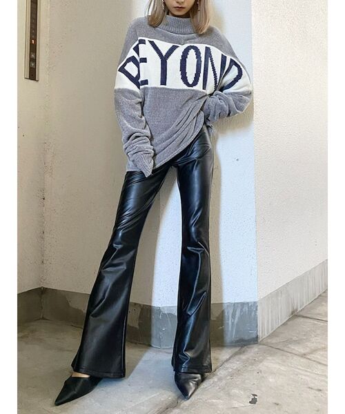 GYDA（ジェイダ）の「BEYONDモールニットトップス（ニット/セーター・レディース・グレー/ピンク/オフホワイト/ネイビー・FREE）」の6枚目の写真