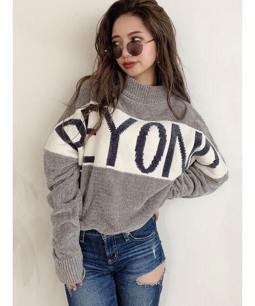 GYDA（ジェイダ）の「BEYONDモールニットトップス（ニット/セーター・レディース・グレー/ピンク/オフホワイト/ネイビー・FREE）」の14枚目の写真