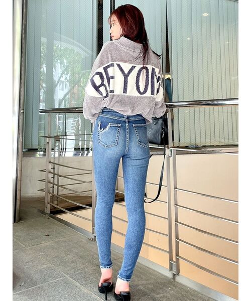 GYDA（ジェイダ）の「BEYONDモールニットトップス（ニット/セーター・レディース・グレー/ピンク/オフホワイト/ネイビー・FREE）」の20枚目の写真
