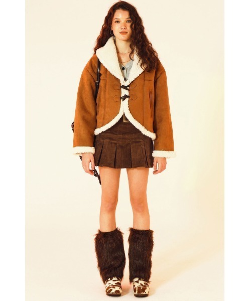 FANCY CLUB（ファンシークラブ）の「A'GEM/9 × .kom『 FANCY CLUB/ファンシークラブ』CROP DUFFLE MUSTANG/クロップド丈 ダッフルムスタングジャケット（ブルゾン・レディース・ブラック/ブラウン・FREE）」の9枚目の写真