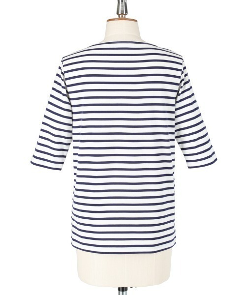 ORCIVAL（オーシバル）の「ORCIVAL/オーシバル　40/2 ボートネックハーフスリーブ　ボーダー　BOATNECK HALFSLEEVE BORDER OR-C0024 BFJ（Tシャツ/カットソー・レディース・ホワイト/ネイビー/グレー/レッド/ロイヤルブルー・1/2）」の8枚目の写真