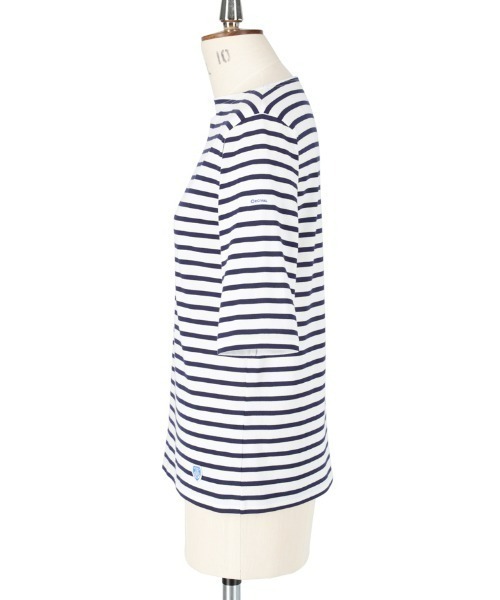 ORCIVAL（オーシバル）の「ORCIVAL/オーシバル　40/2 ボートネックハーフスリーブ　ボーダー　BOATNECK HALFSLEEVE BORDER OR-C0024 BFJ（Tシャツ/カットソー・レディース・ホワイト/ネイビー/グレー/レッド/ロイヤルブルー・1/2）」の7枚目の写真