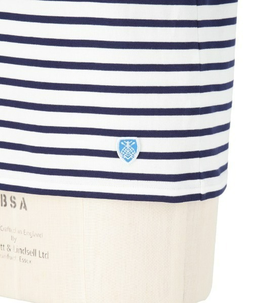 ORCIVAL（オーシバル）の「ORCIVAL/オーシバル　40/2 ボートネックハーフスリーブ　ボーダー　BOATNECK HALFSLEEVE BORDER OR-C0024 BFJ（Tシャツ/カットソー・レディース・ホワイト/ネイビー/グレー/レッド/ロイヤルブルー・1/2）」の9枚目の写真